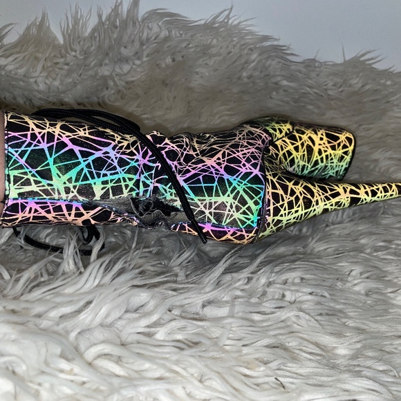 Pleaser ADORE-1020REFL, Exotic Lace-Up Front Ankle Boot Stripper **DAMAGED** - Picture 15 of 15